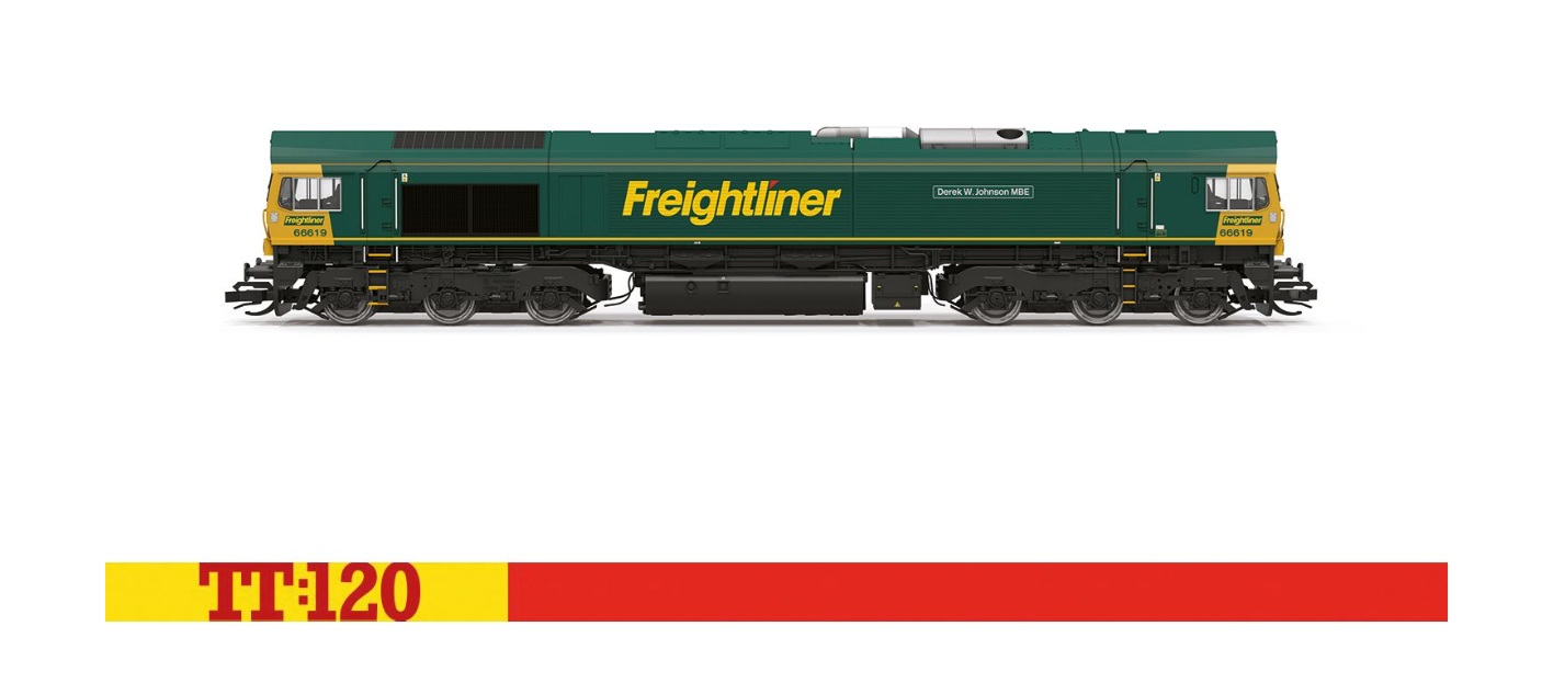 Hornby TT3031M - TT - Diesellok Class 66 'Derek W Johnson MBE', Freightliner, Ep. V